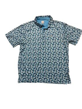Callaway Opti Dri Polo Shirt Blue Flamingo Print Golf Men’s Large